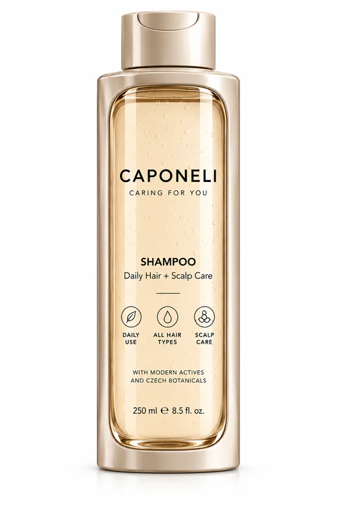 Caponeli Shampoo Daily Hair + Scalp Care, zlatá lahev, 250 ml